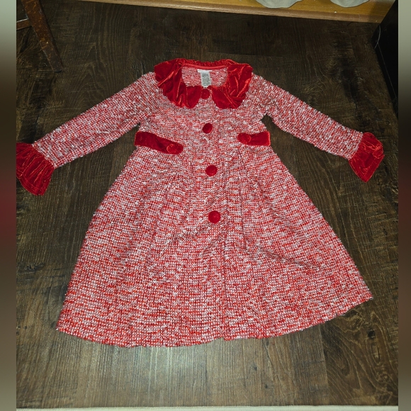 Blueberi Boulevard Other - Red and White Kids Over Coat- Blue Beri Gold
